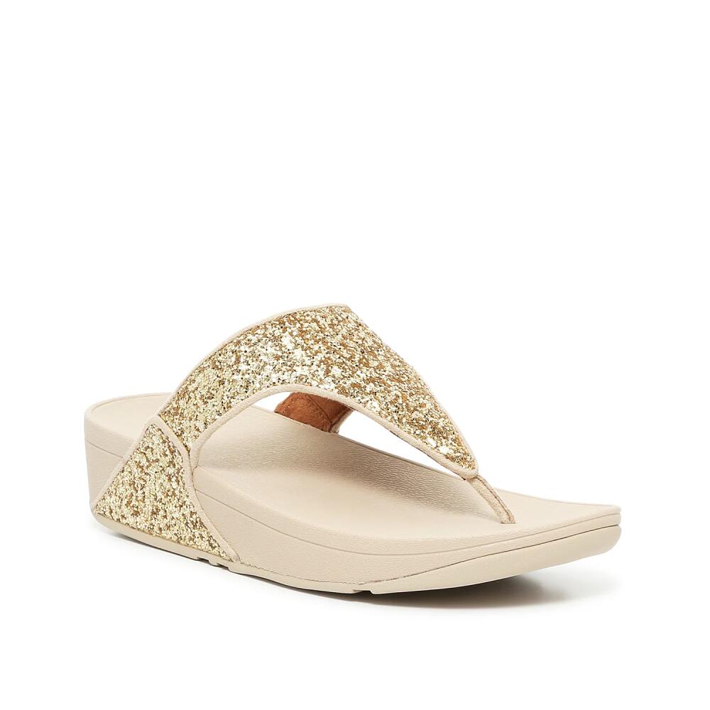 FitFlop Shimma Wedge Glitter Sandal | Women's | Gold Metallic Cover