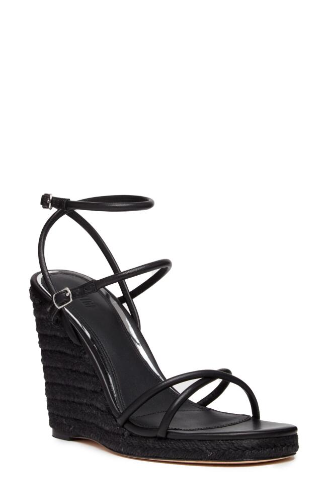 PAIGE Kerri Ankle Strap Espadrille Platform Wedge Sandal in Black Cover