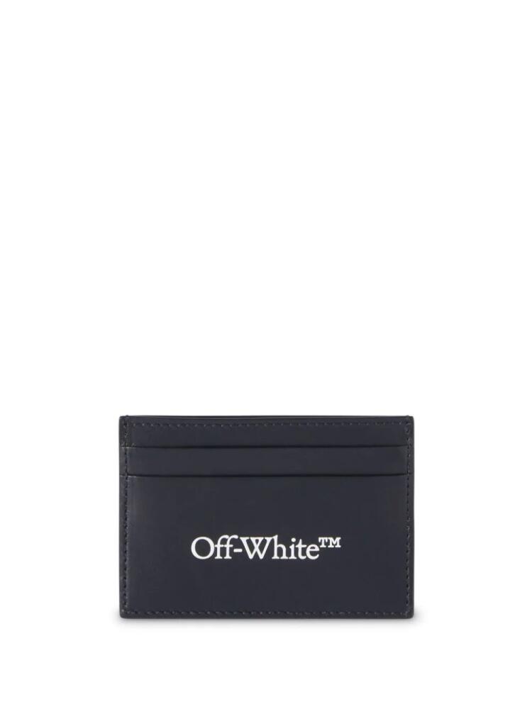 Off-White Bookish logo-print leather cardholder - Black Cover