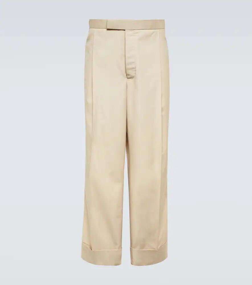 Thom Browne Tricolor straight cotton-blend pants Cover