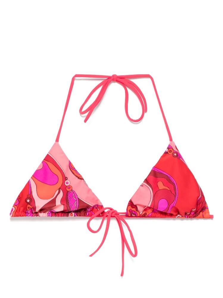 PUCCI Orchidee-print bikini top - Red Cover