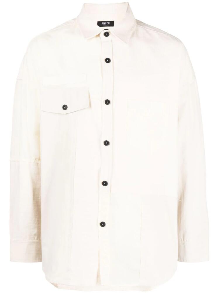 FIVE CM plain buttoned cotton shirt - White Cover