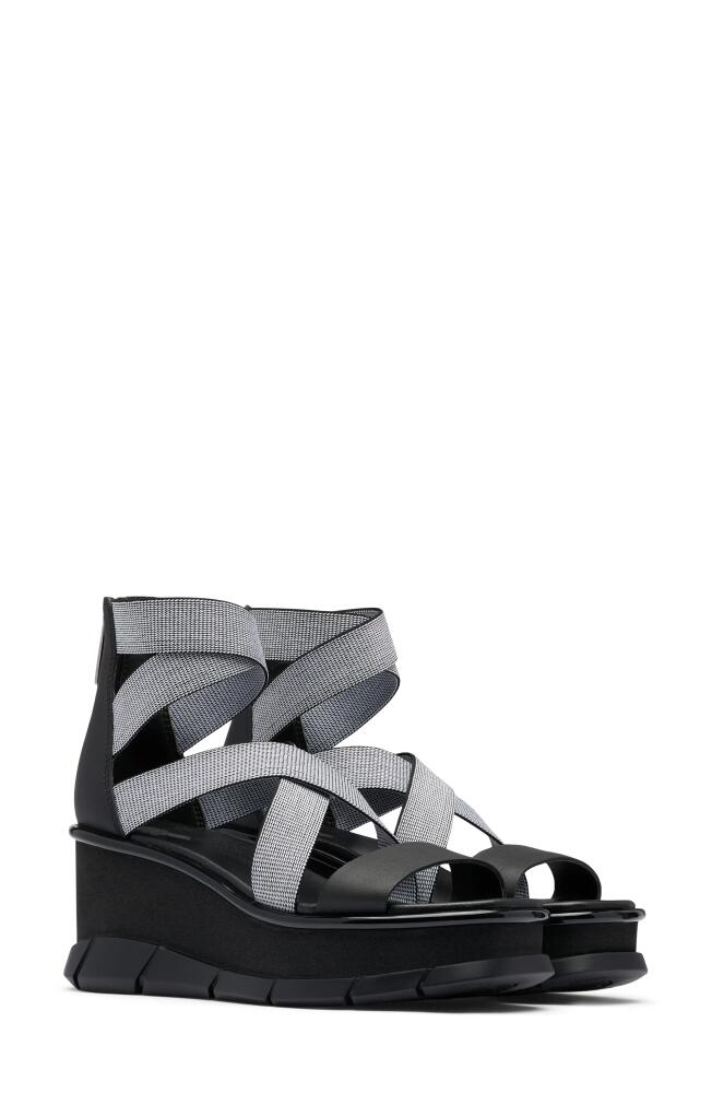 SOREL Joanie III Sport Strap Wedge Sandal in Black/White Cover