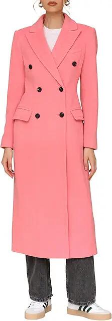 Avec Les Filles Strong Shoulder Hourglass Coat (Retro Pink) Women's Coat Cover