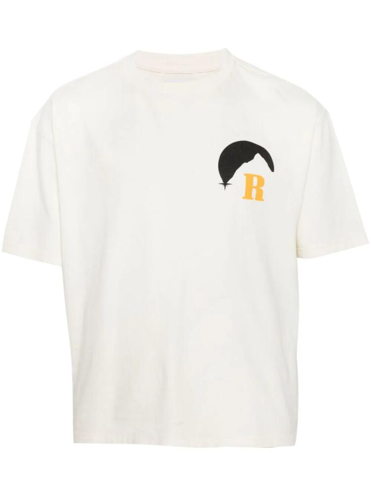 RHUDE Moonlight-print cotton T-shirt - White Cover