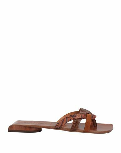 Clergerie Woman Thong sandal Brown Leather Cover