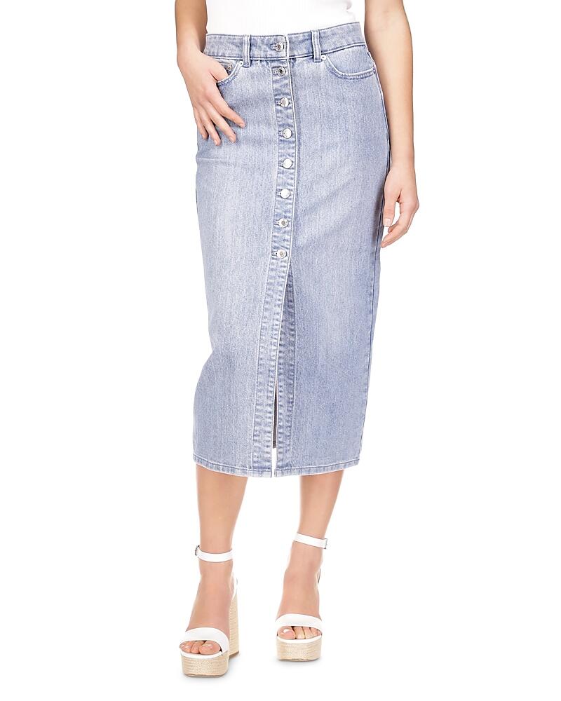 Michael Kors Denim Button Up Ankle Skirt Cover