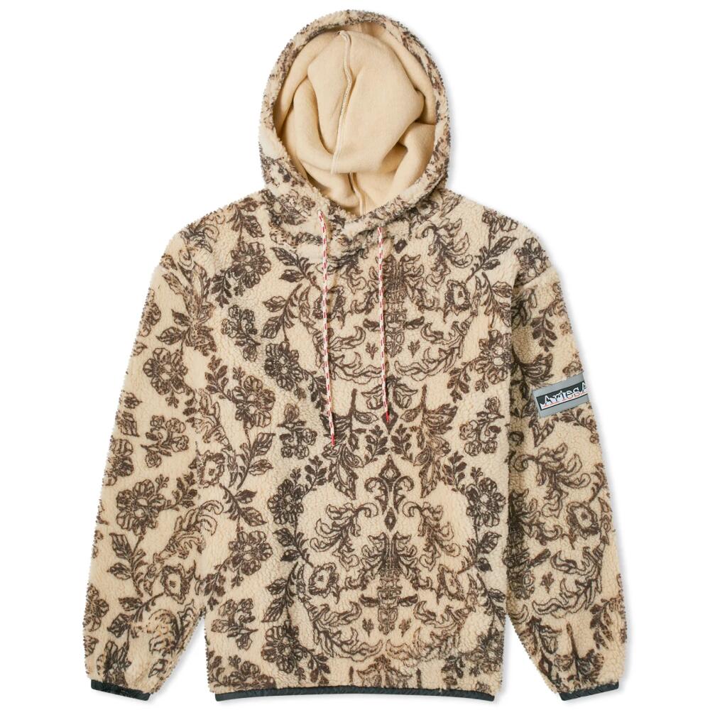 Aries Floral Oversized Fleece Hoodie in Ecru Cover