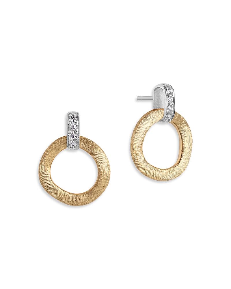 Marco Bicego 18K White & Yellow Gold Jaipur Diamond Doorknocker Drop Earrings Cover