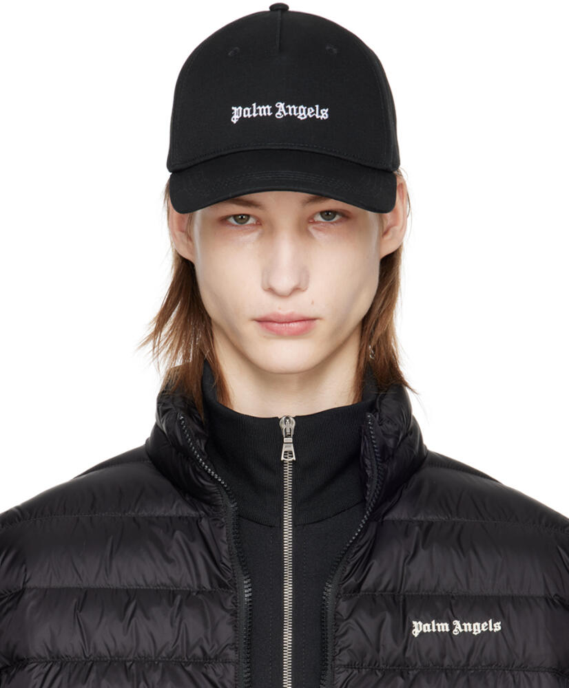 Palm Angels Black Classic Logo Cap Cover