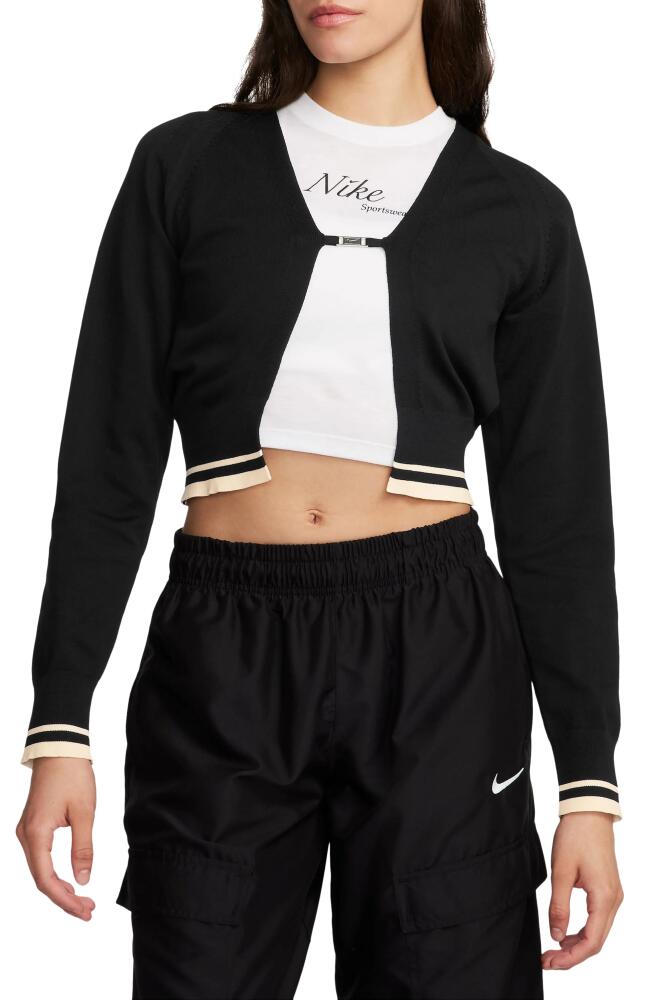 Nike Sportswear Crop Cardigan in Black/Black/Pale Ivory Cover