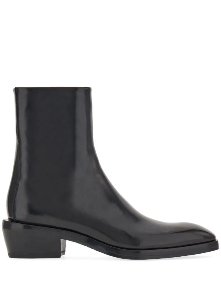 Ferragamo squared-toe leather ankle boots - Black Cover