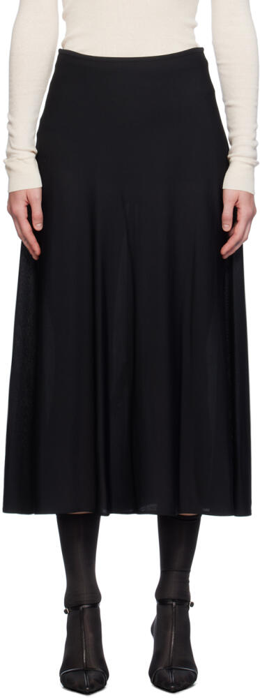 Jil Sander Black Fluid Midi Skirt Cover