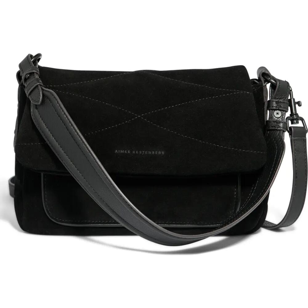 Aimee Kestenberg Peace of Me Convertible Shoulder Bag in Black Suede Cover