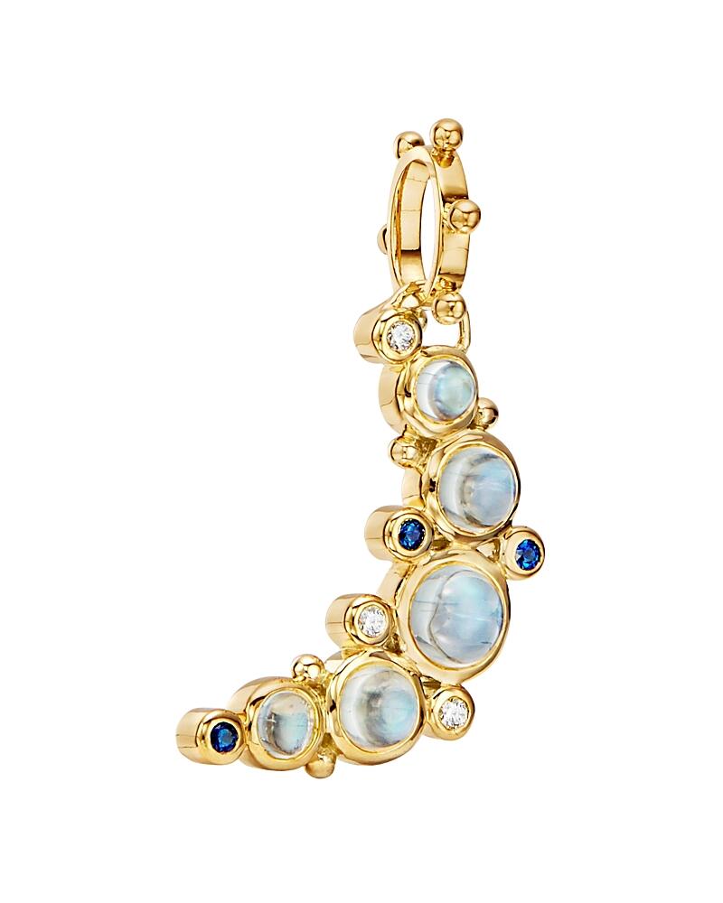 Temple St. Clair 18K Yellow Gold Celestial Diamond, Blue Moonstone & Blue Sapphire Crescent Moon Pendant Cover