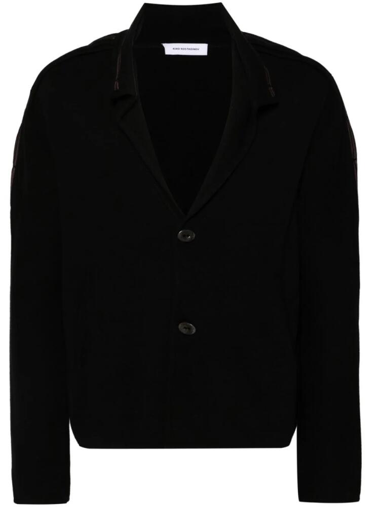 Kiko Kostadinov Ugo single-breasted knitted blazer - Black Cover