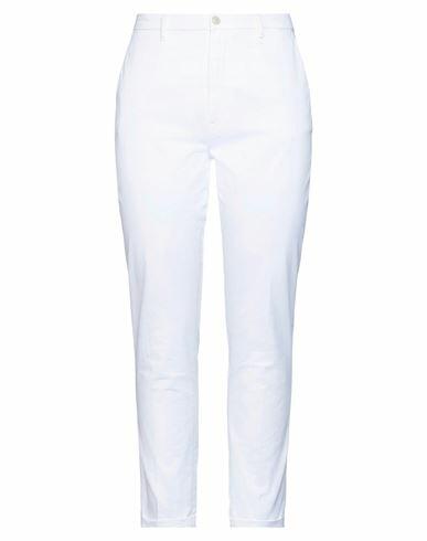 Pence Woman Pants White Cotton, Elastane Cover