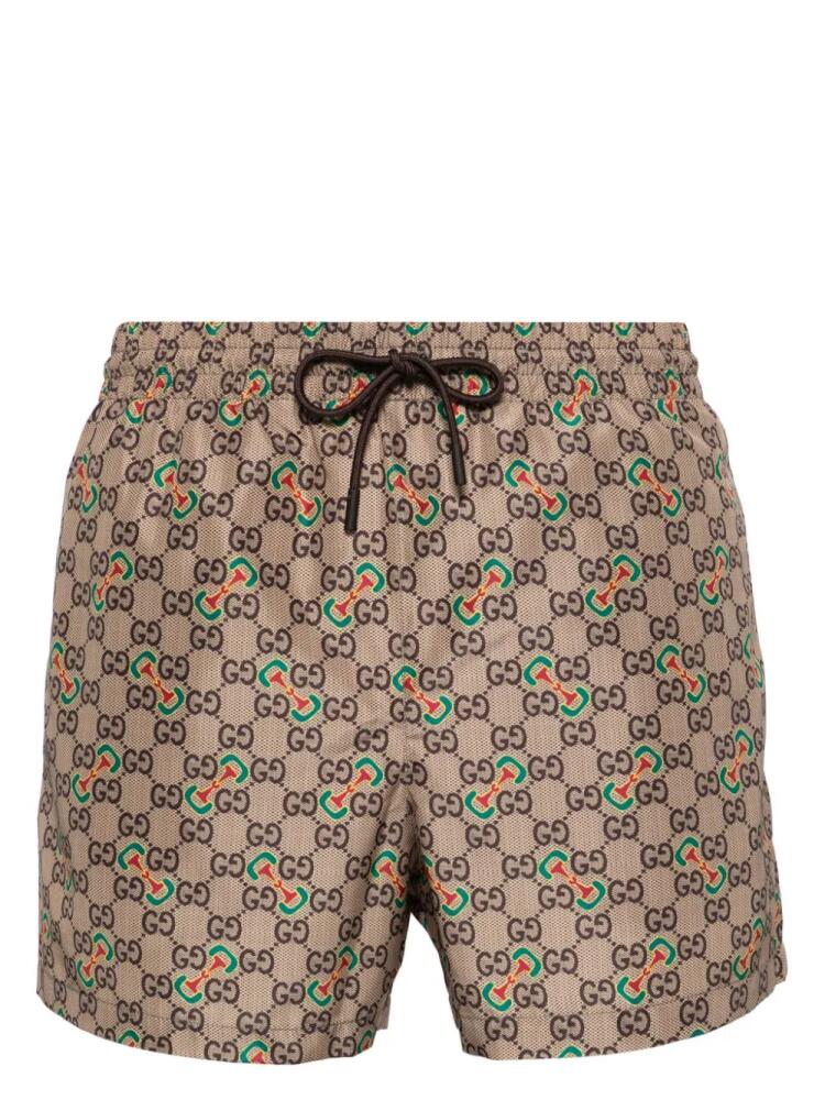 Gucci GG-canvas swim shorts - Neutrals Cover