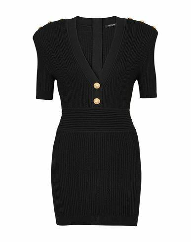 Balmain Woman Mini dress Black Viscose, Polyester Cover