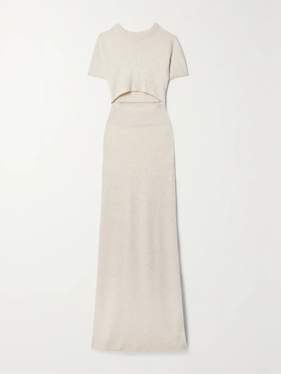 Altuzarra - Mima Cutout Cashmere-blend Jersey Maxi Dress - Neutrals Cover