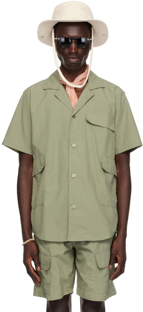 OAS Khaki Open Spread Collar Shirt Cover