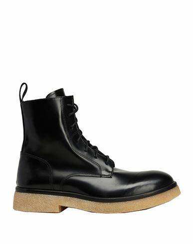 8 By Yoox Polshed Leather Chunky Lace-up Ankle Boots Man Ankle boots Black Calfskin Cover