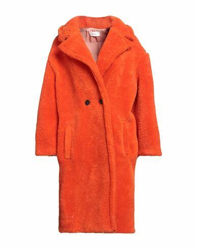 Vicolo Woman Coat Orange Acrylic, Polyester, Wool Cover