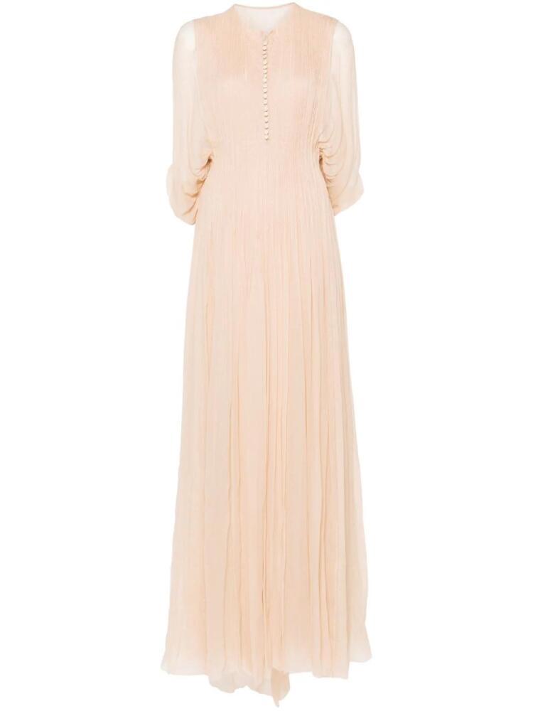 Ermanno Scervino sheer pintuck maxi dress - Neutrals Cover