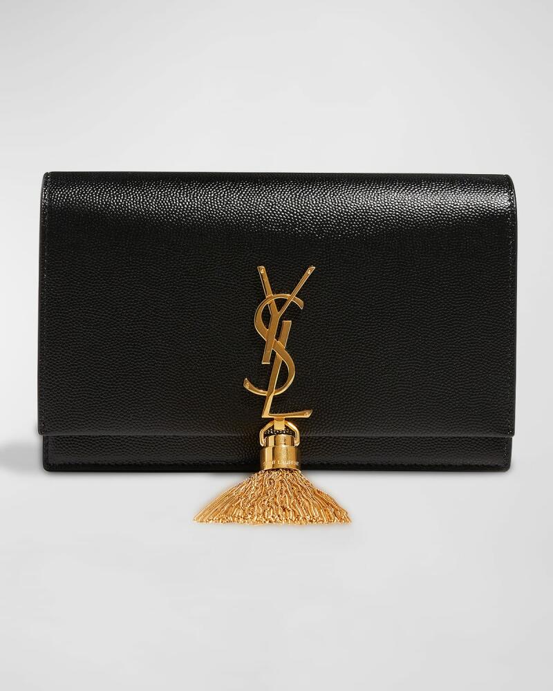 Saint Laurent Kate Tassel YSL Wallet on Chain in Grained Leather Cover