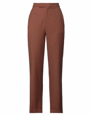 Isabelle Blanche Paris Woman Pants Brown Polyester, Viscose, Wool, Elastane Cover