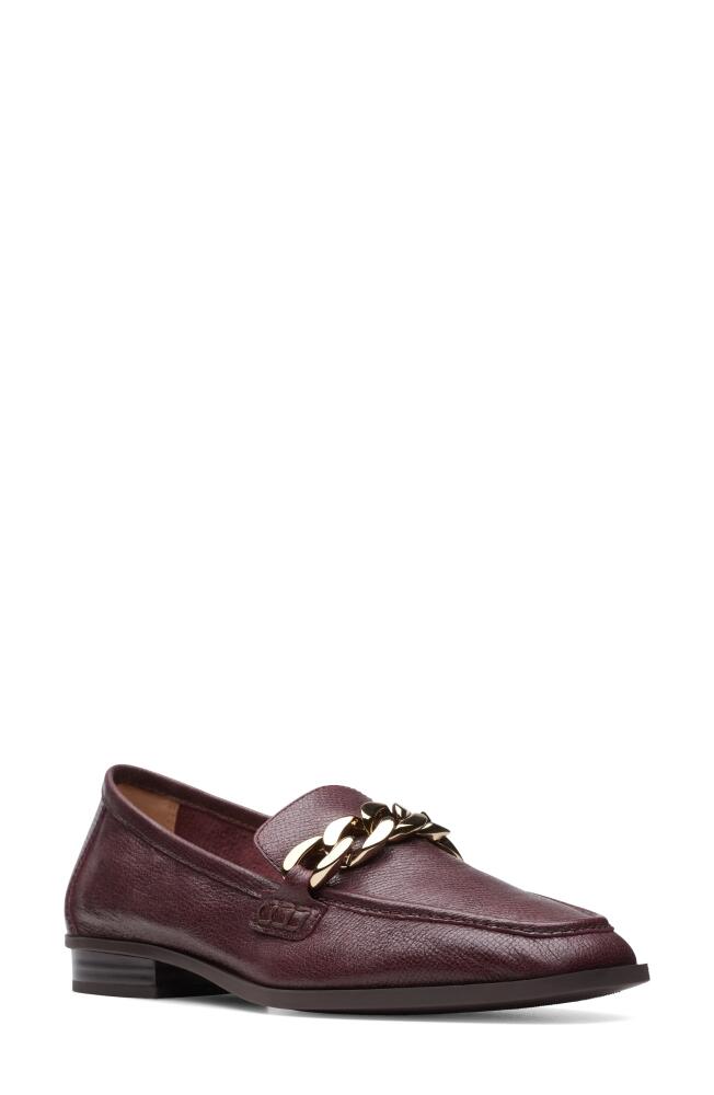 Clarks(r) Sarafyna Iris Loafer in Burgundy Leather Cover