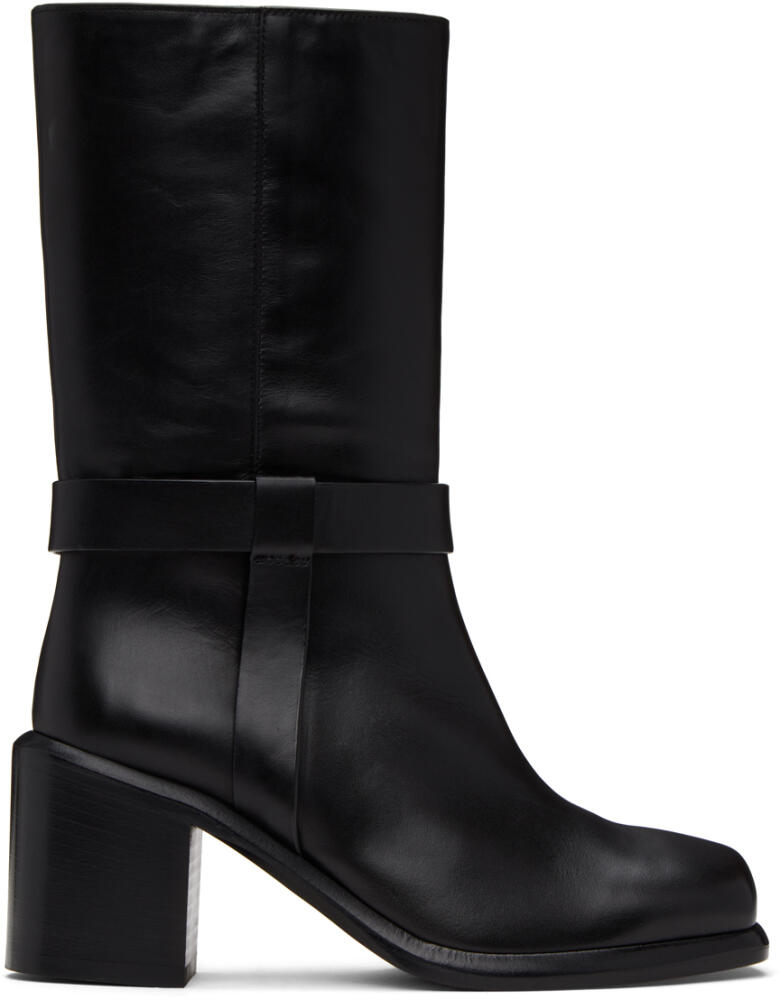 Legres Black Square Toe Biker Boots Cover