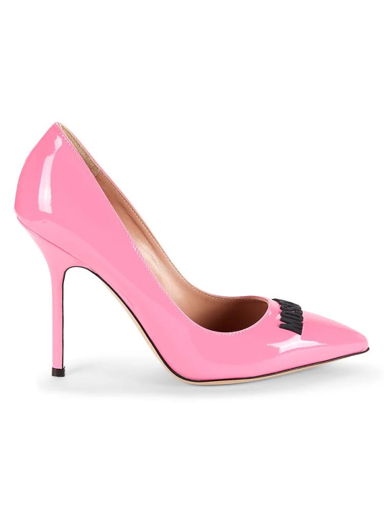 Moschino Women's Patent Leather Stiletto Pumps - Pink Cover