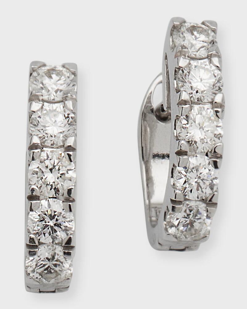 Frederic Sage 18K White Gold All Diamond Huggie Earrings Cover