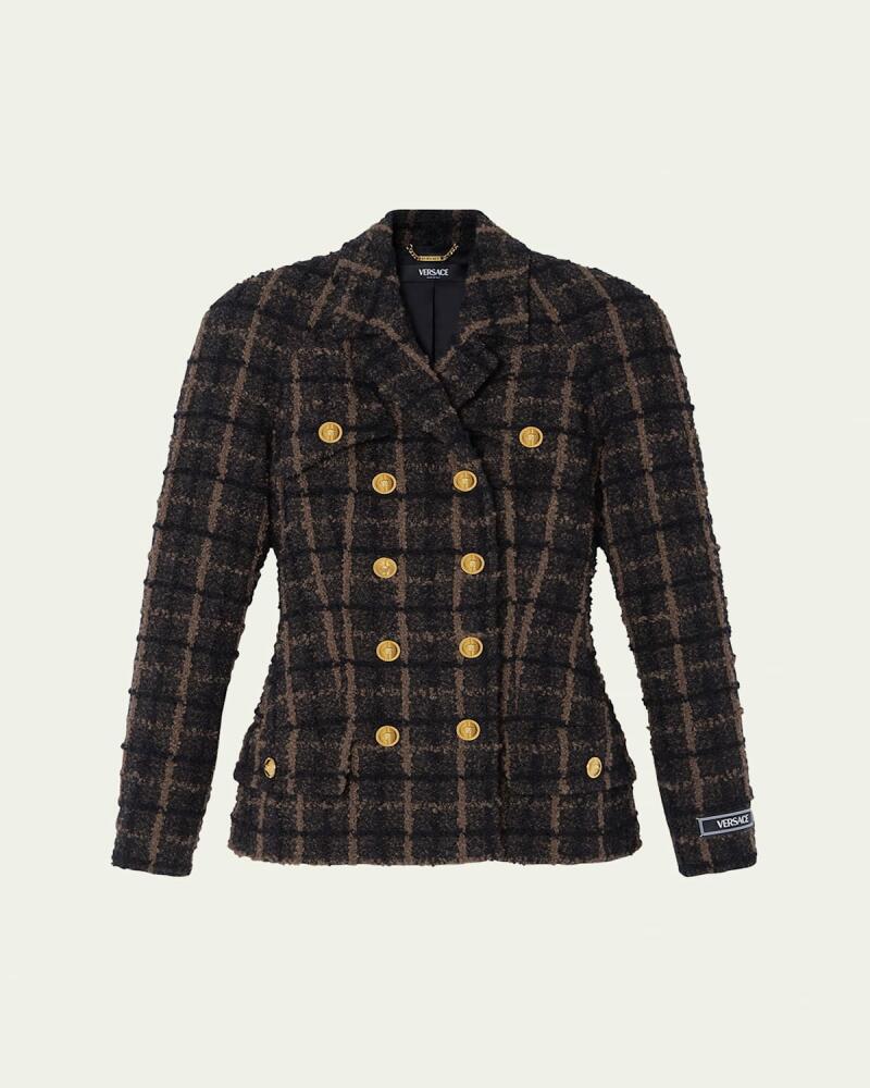 Versace Melange Wool Tweed Blazer Jacket Cover