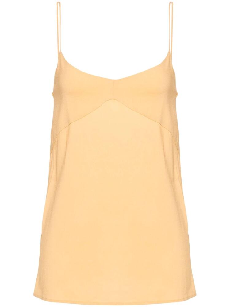 Fabiana Filippi panelled crepe tank top - Yellow Cover