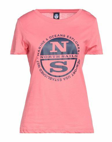 North Sails Woman T-shirt Pastel pink Cotton Cover