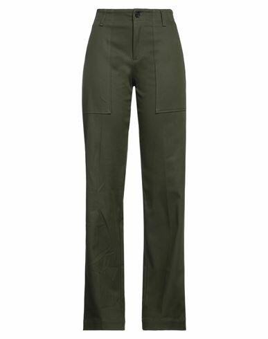 Department 5 Woman Pants Military green Cotton, Elastane Cover