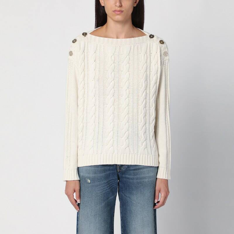 Semicouture Ivory Micol cashmere-blend sweater Cover