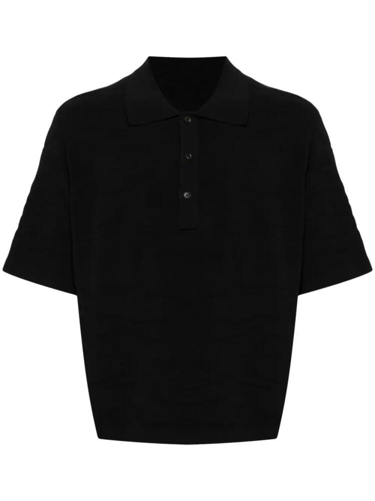 CROQUIS short-sleeve knitted polo top - Black Cover