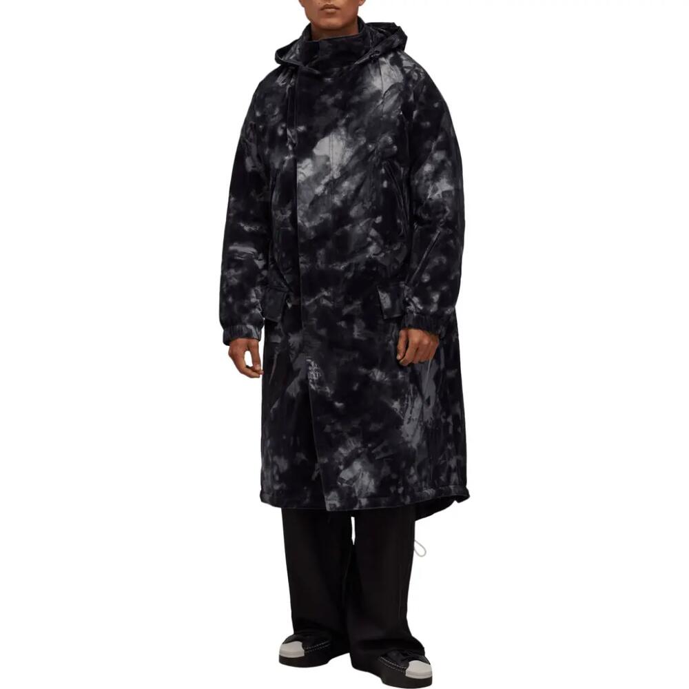 Y-3 Allover Print Padded Parka in Black Cover