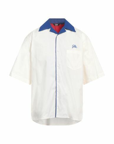 Gcds Man Shirt White Cotton, Elastane Cover