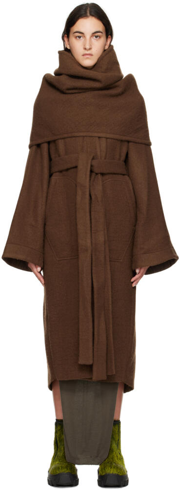 Rick Owens Brown Dagger Coat Cover