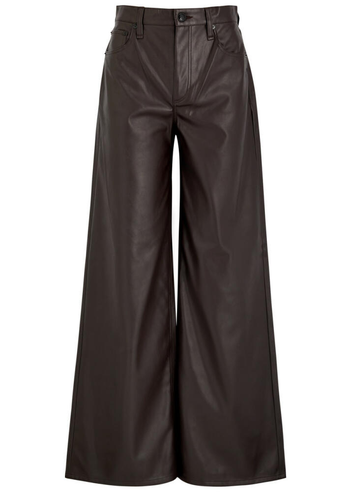 Rag & Bone Sophie Wide-leg Faux Leather Trousers - Dark Brown Cover