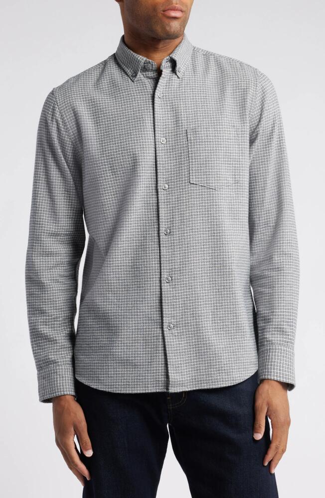 Nordstrom Trim Fit Microcheck Button-Down Shirt in Grey- Navy York Check Cover