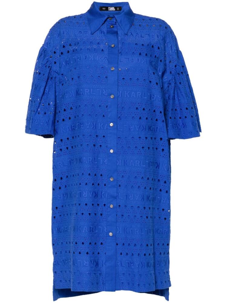 Karl Lagerfeld embroidered-design shirt dress - Blue Cover