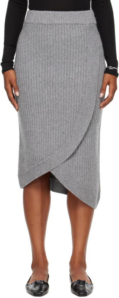 LVIR Gray Unbalanced Midi Skirt Cover