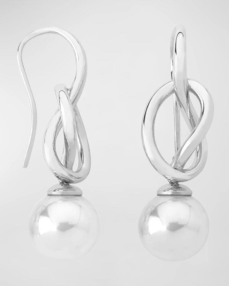 Majorica Nudo Pearl Earrings with French Wire Knot Cover