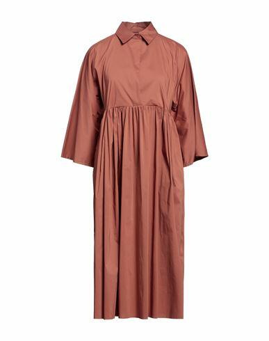 Liviana Conti Woman Midi dress Light brown Cotton, Polyamide, Elastane Cover