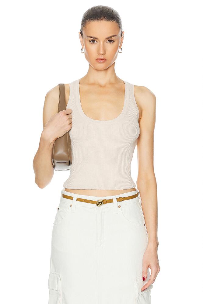 Enza Costa Linen Knit Scoop Tank Top in Cream Cover